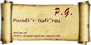 Pozsár György névjegykártya